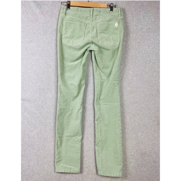 Tory Burch Women's Mint Lime Green Low Rise Ivy Super Skinny Corduroy Pants 28 - Picture 2 of 6